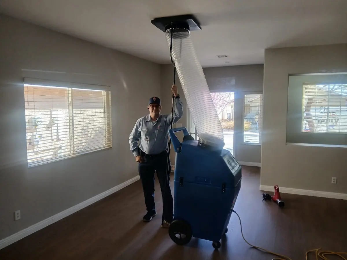 Professional Dryer Vent Cleaning work inside a Lucerne Valley home